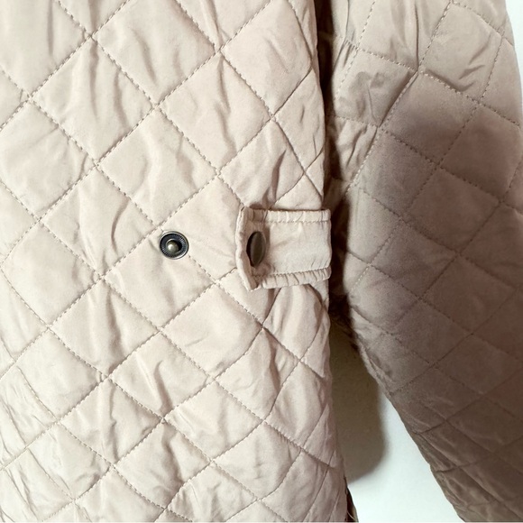 Lands' End Tan Quilted Jacket Corduroy Collar Snap Front XL - Picture 10 of 14